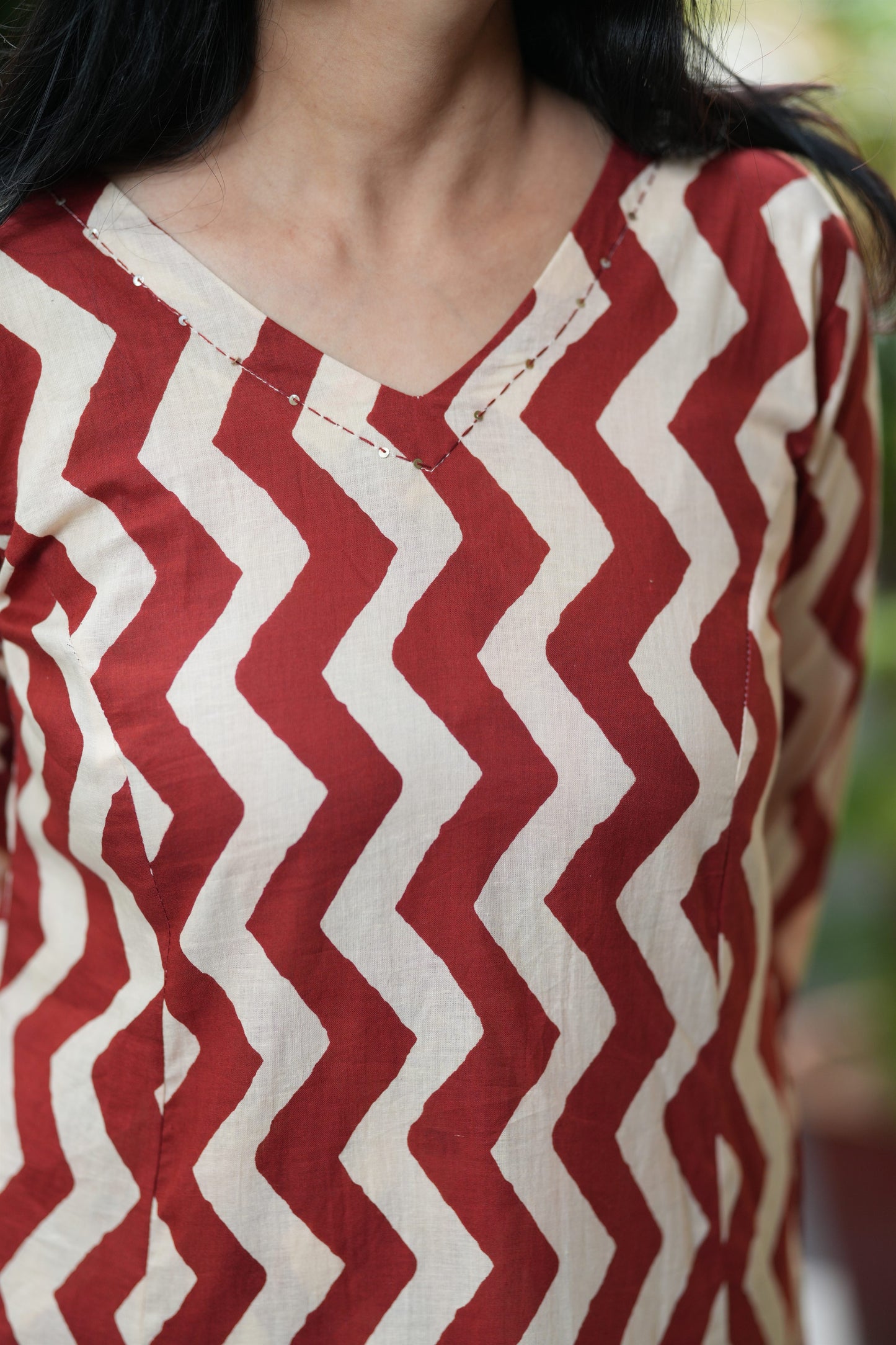 Maroon A-Line Cotton Co-ord Set