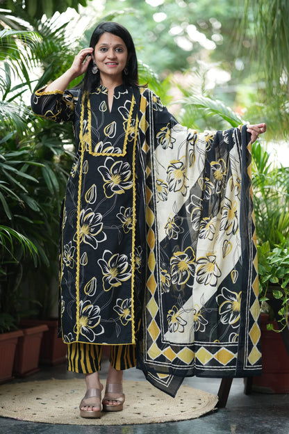 Yellow Aura Cotton Suit Set