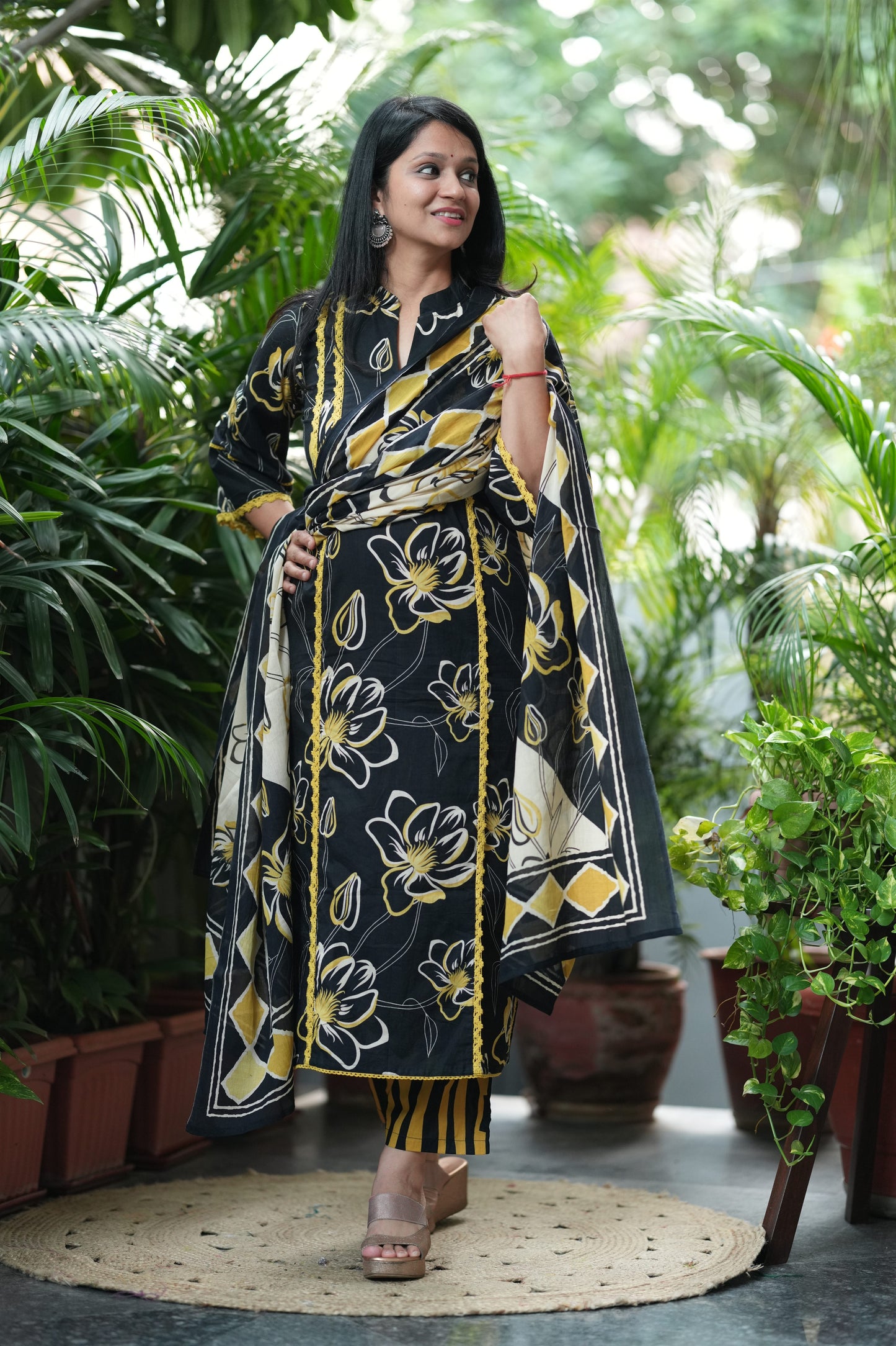 Yellow Aura Cotton Suit Set