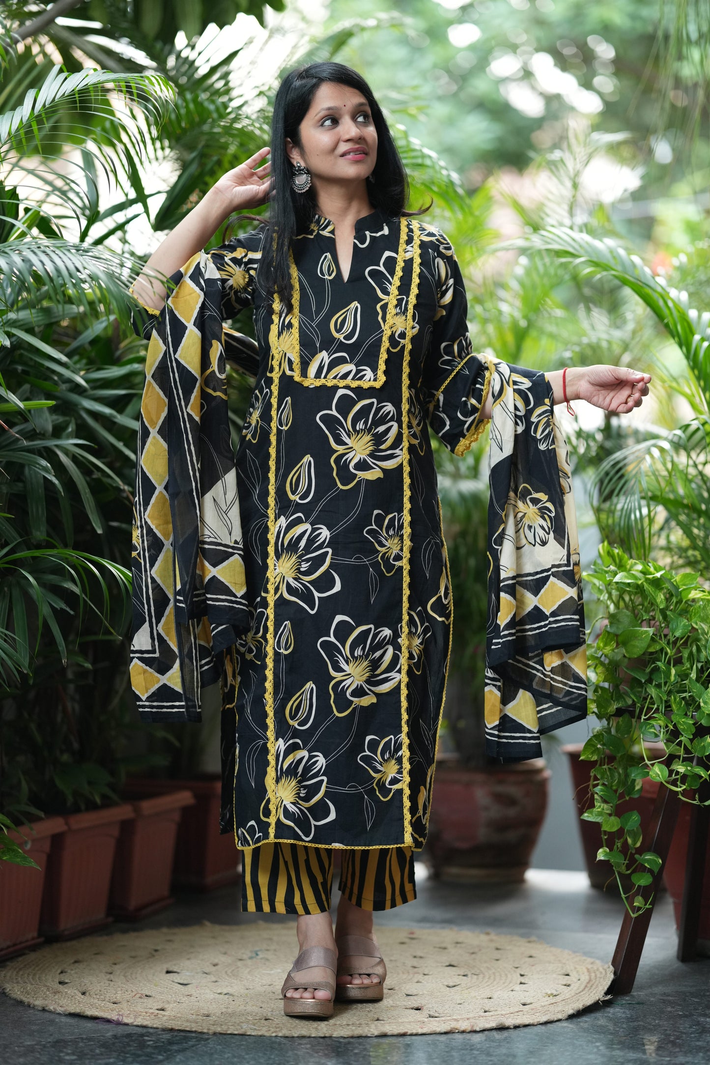 Yellow Aura Cotton Suit Set