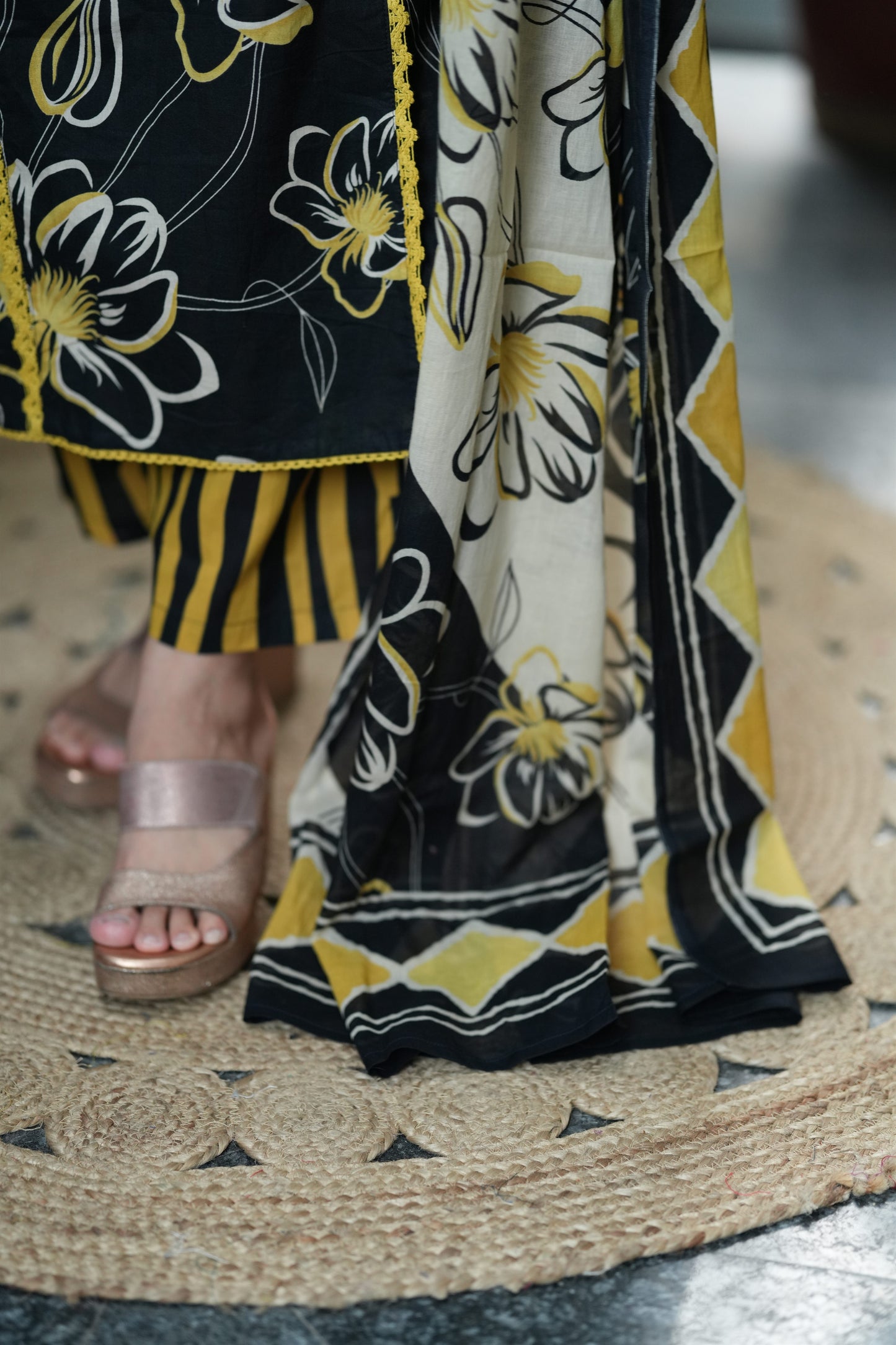 Yellow Aura Cotton Suit Set