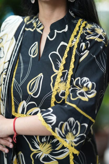 Yellow Aura Cotton Suit Set