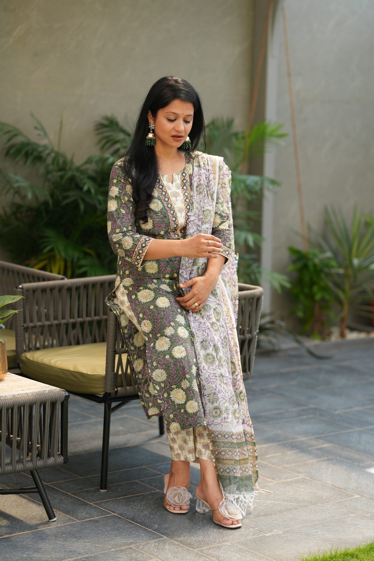 Prakriti bagaru HandBlock Cotton Suit Set
