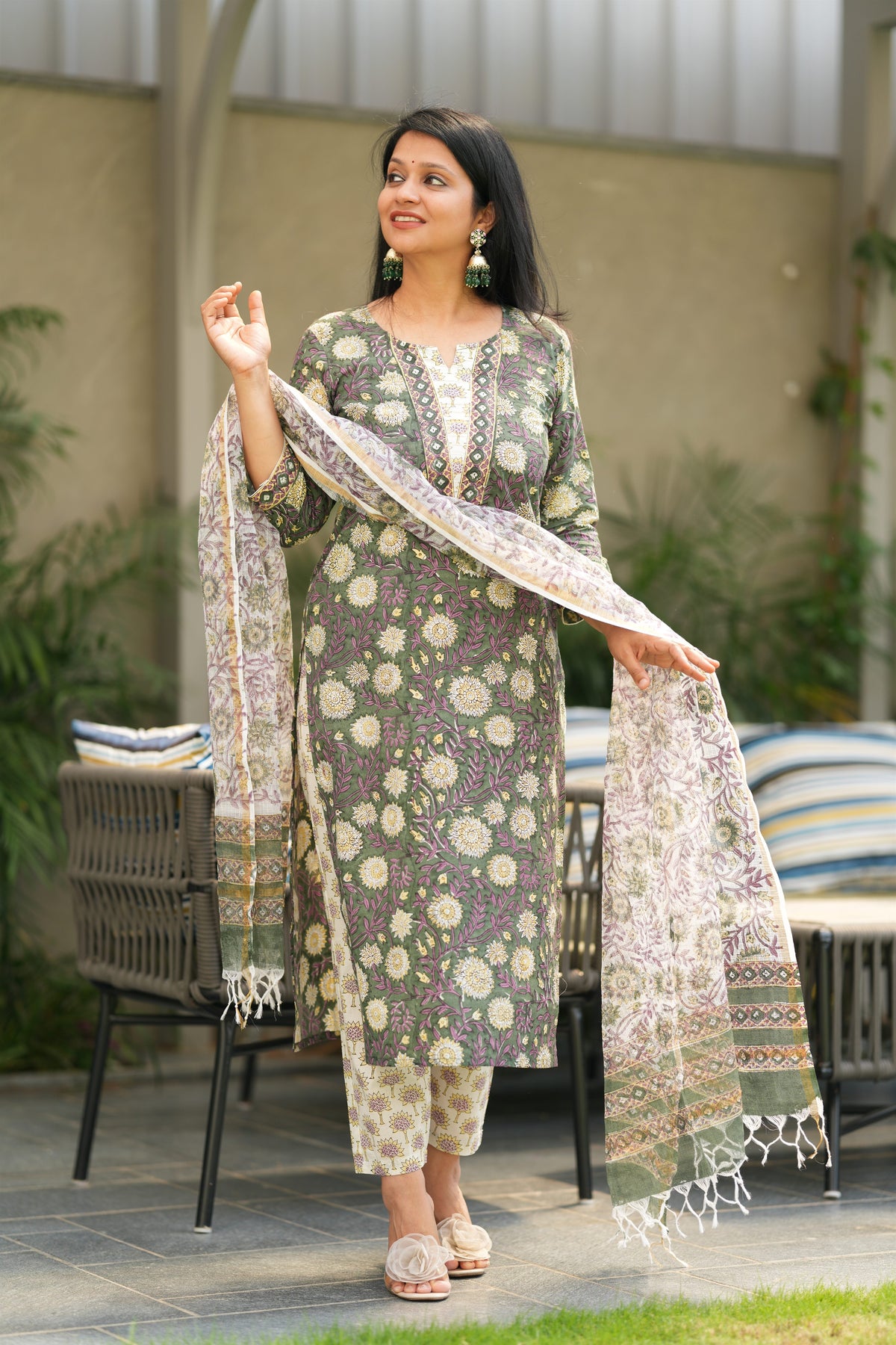 Prakriti bagaru HandBlock Cotton Suit Set