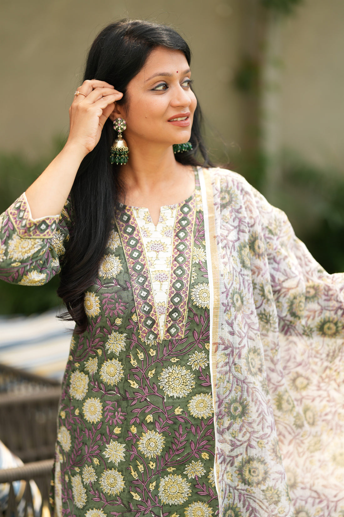 Prakriti bagaru HandBlock Cotton Suit Set
