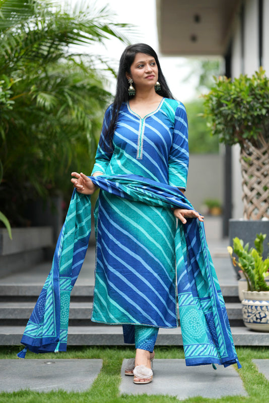 Neel Sawan Lehar Cotton Suit Set