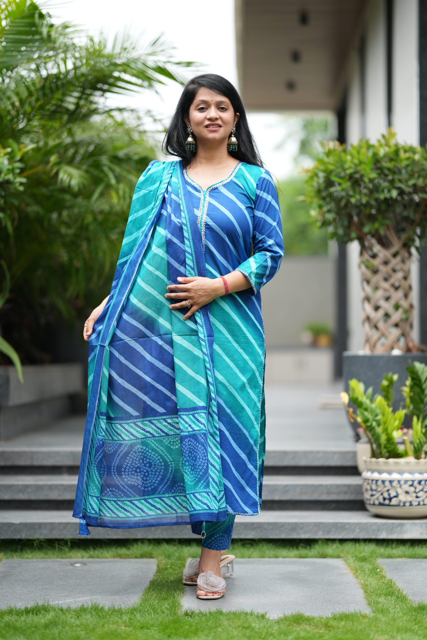 Neel Sawan Lehar Cotton Suit Set