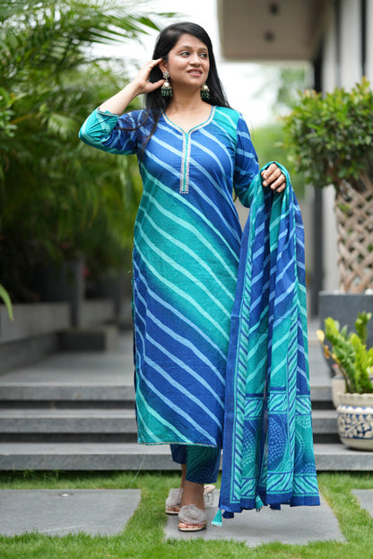 Neel Sawan Lehar Cotton Suit Set
