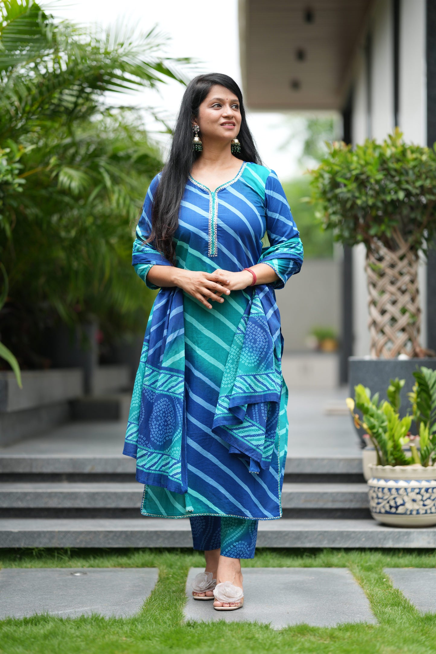 Neel Sawan Lehar Cotton Suit Set