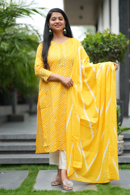 Sunshine Sawan Lehar Cotton Suit Set