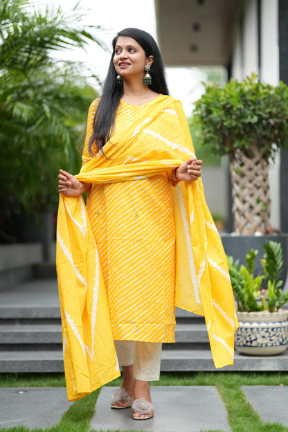Sunshine Sawan Lehar Cotton Suit Set