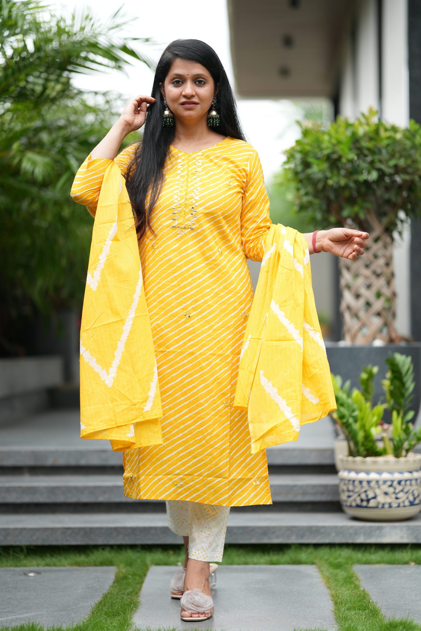 Sunshine Sawan Lehar Cotton Suit Set