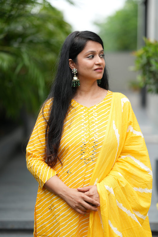 Sunshine Sawan Lehar Cotton Suit Set