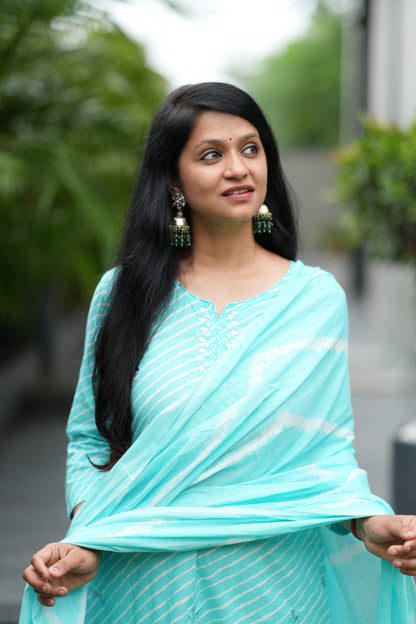 Aqua Sawan Lehar Cotton Suit Set