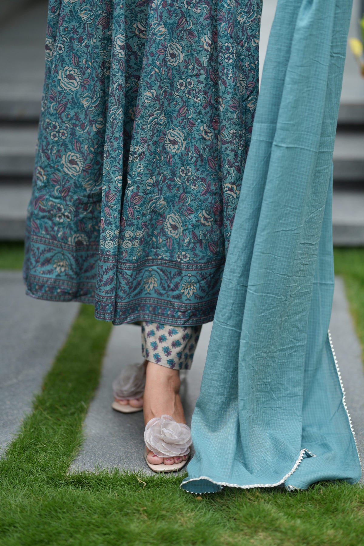 Rimjhim Cotton Anarkali Suit Set