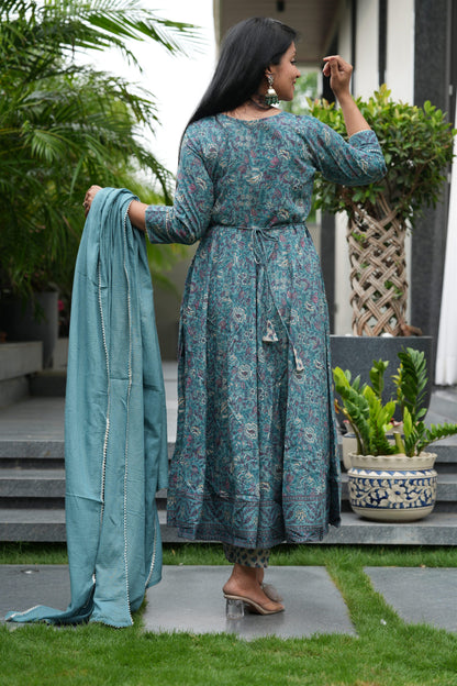 Rimjhim Cotton Anarkali Suit Set