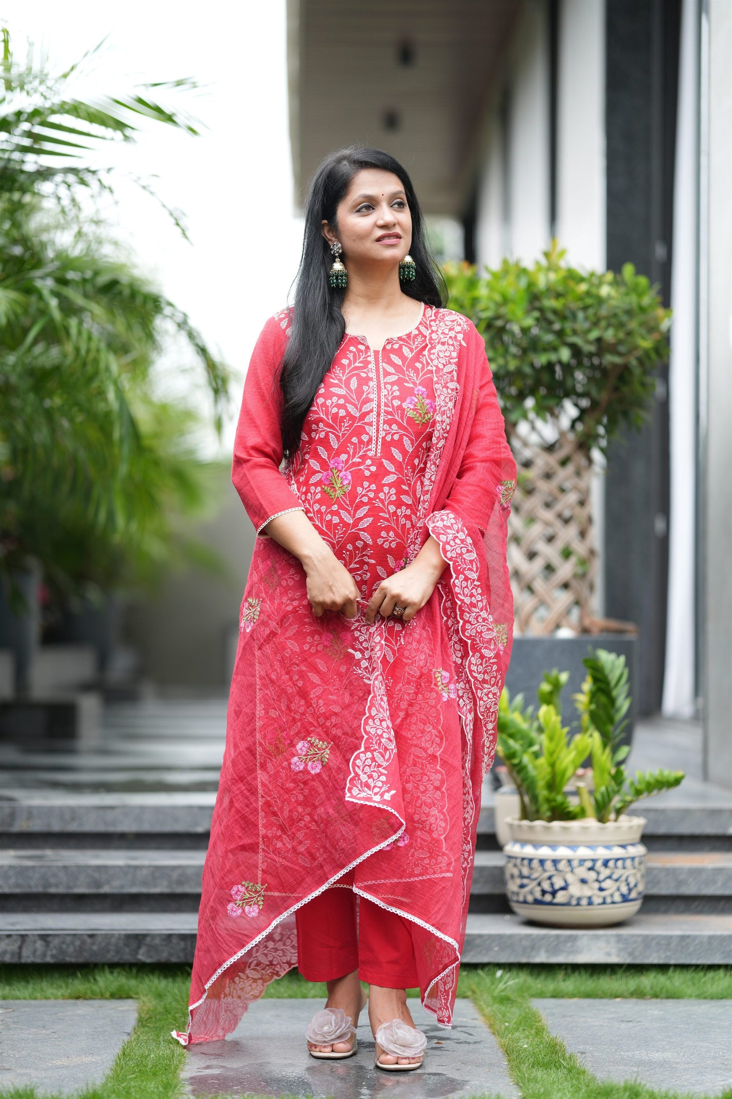 Crimson Heritage Kota Doria Suit Set