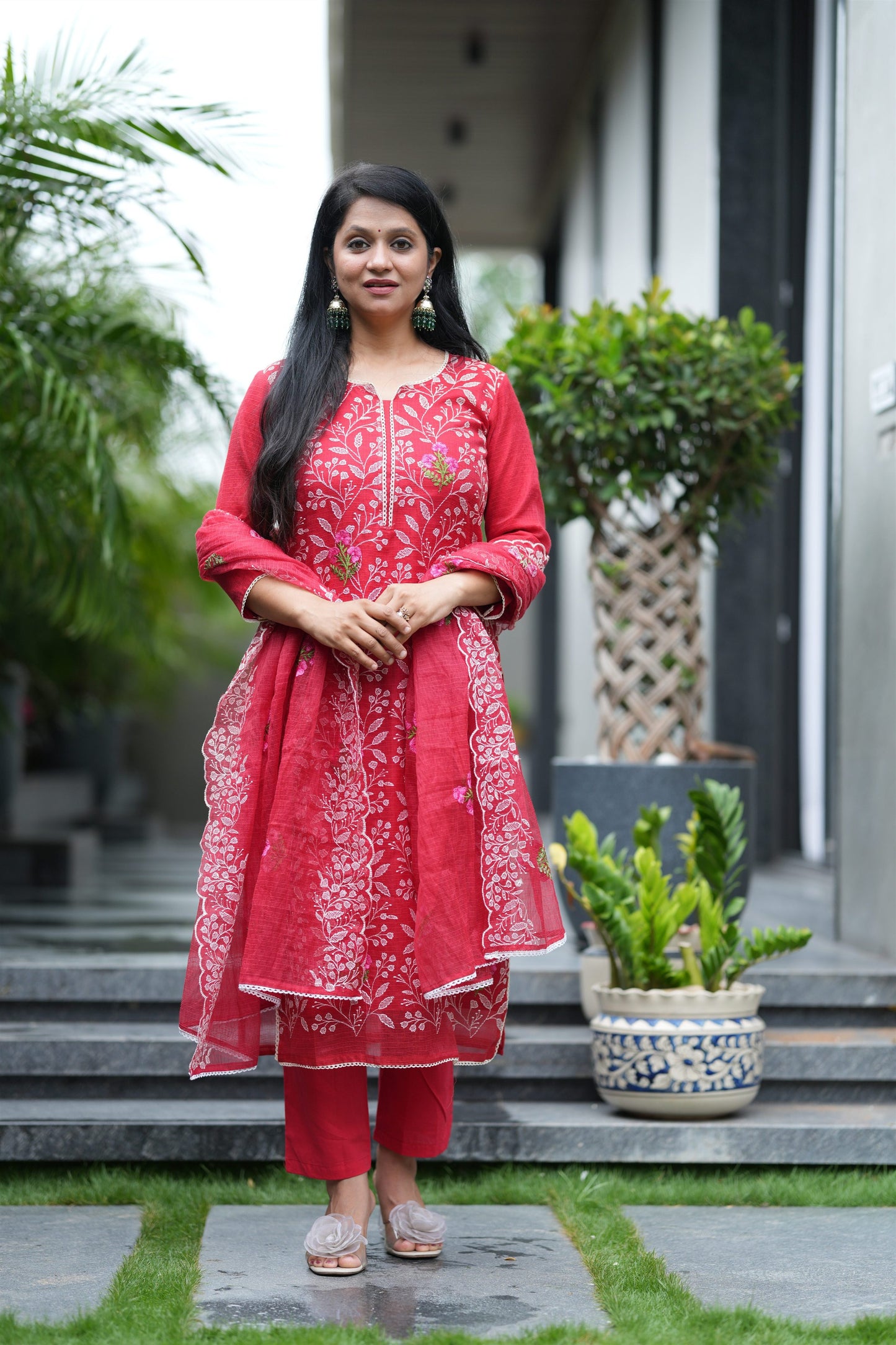 Crimson Heritage Kota Doria Suit Set