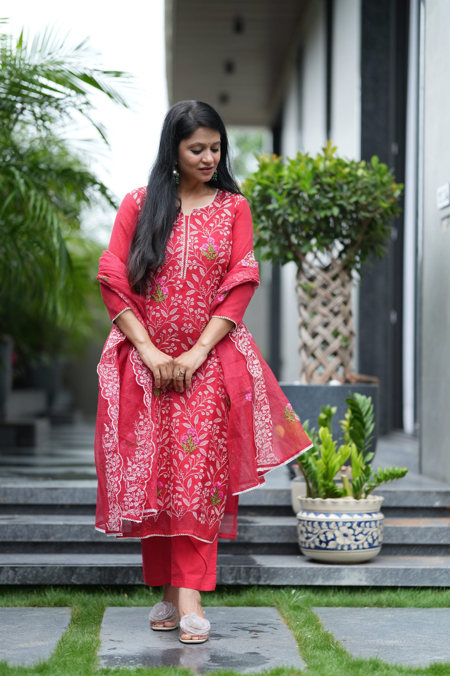 Crimson Heritage Kota Doria Suit Set