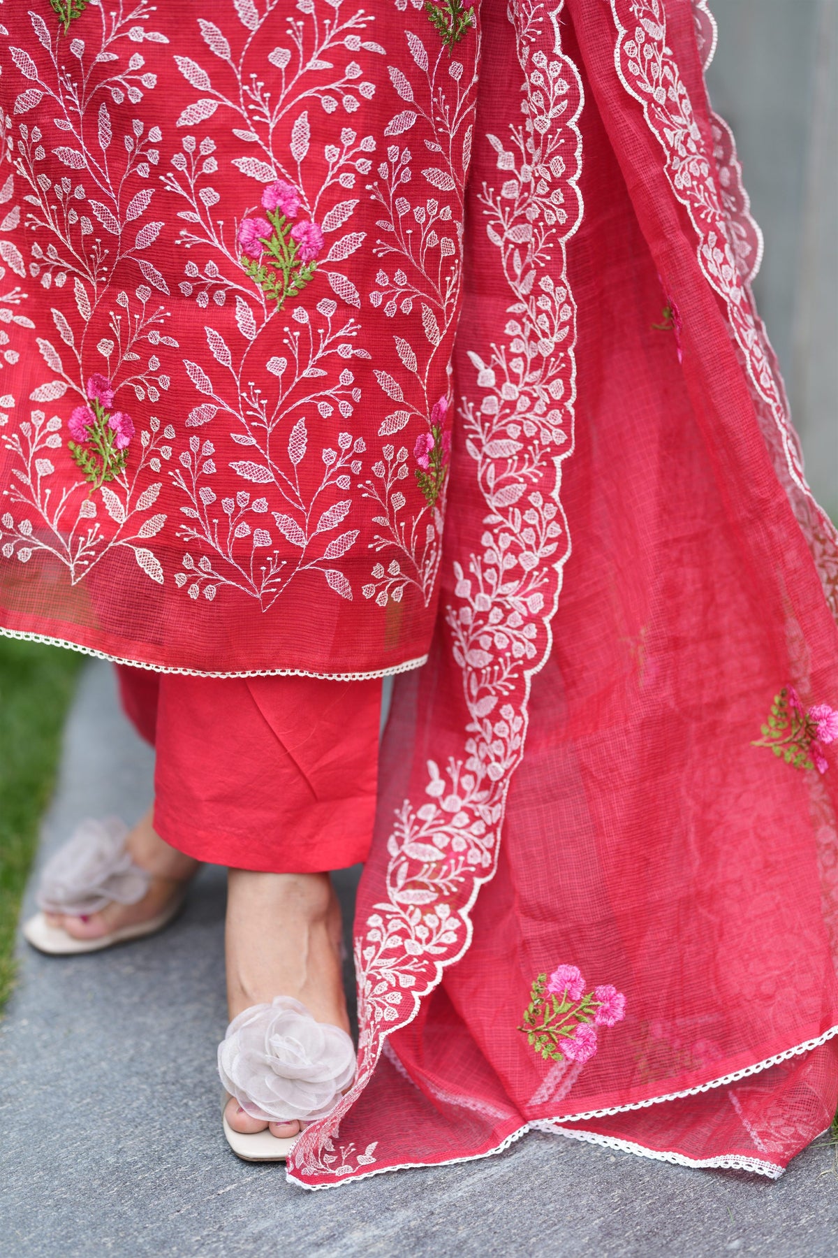 Crimson Heritage Kota Doria Suit Set