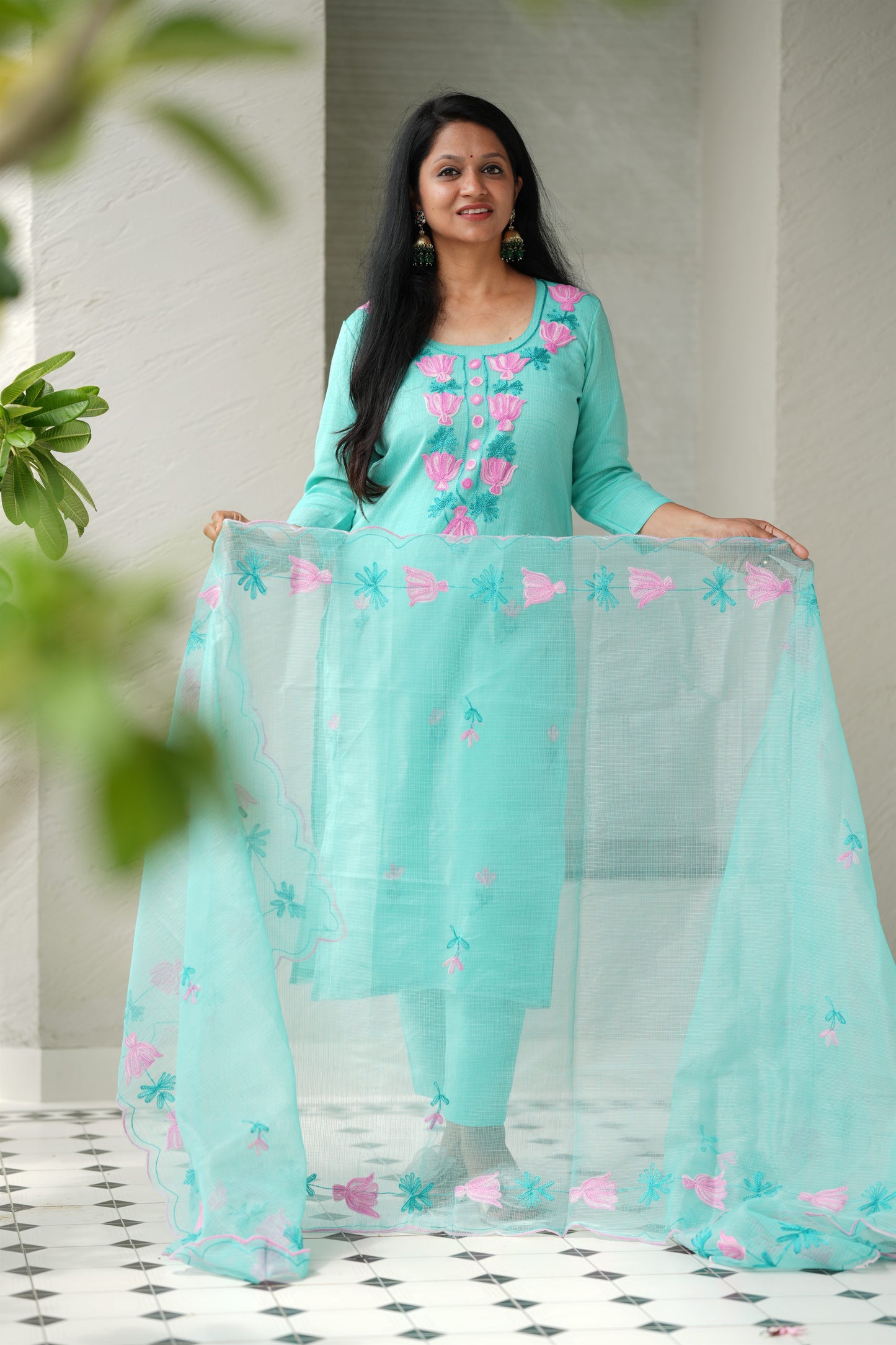 Aqua Grace Kota Doria Suit Set