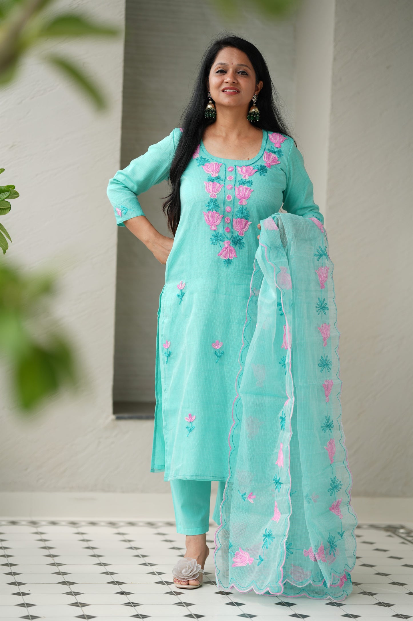 Aqua Grace Kota Doria Suit Set