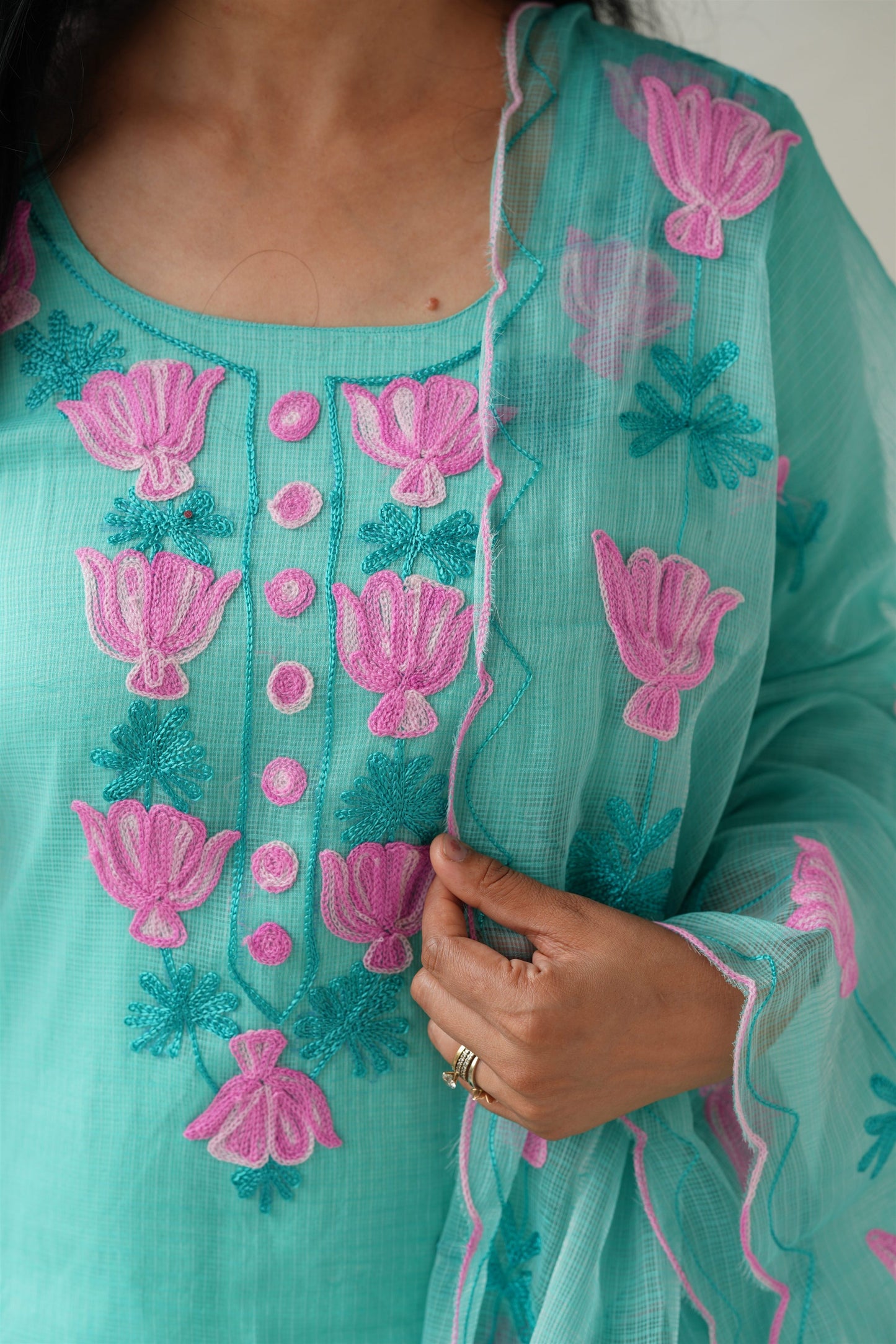 Aqua Grace Kota Doria Suit Set