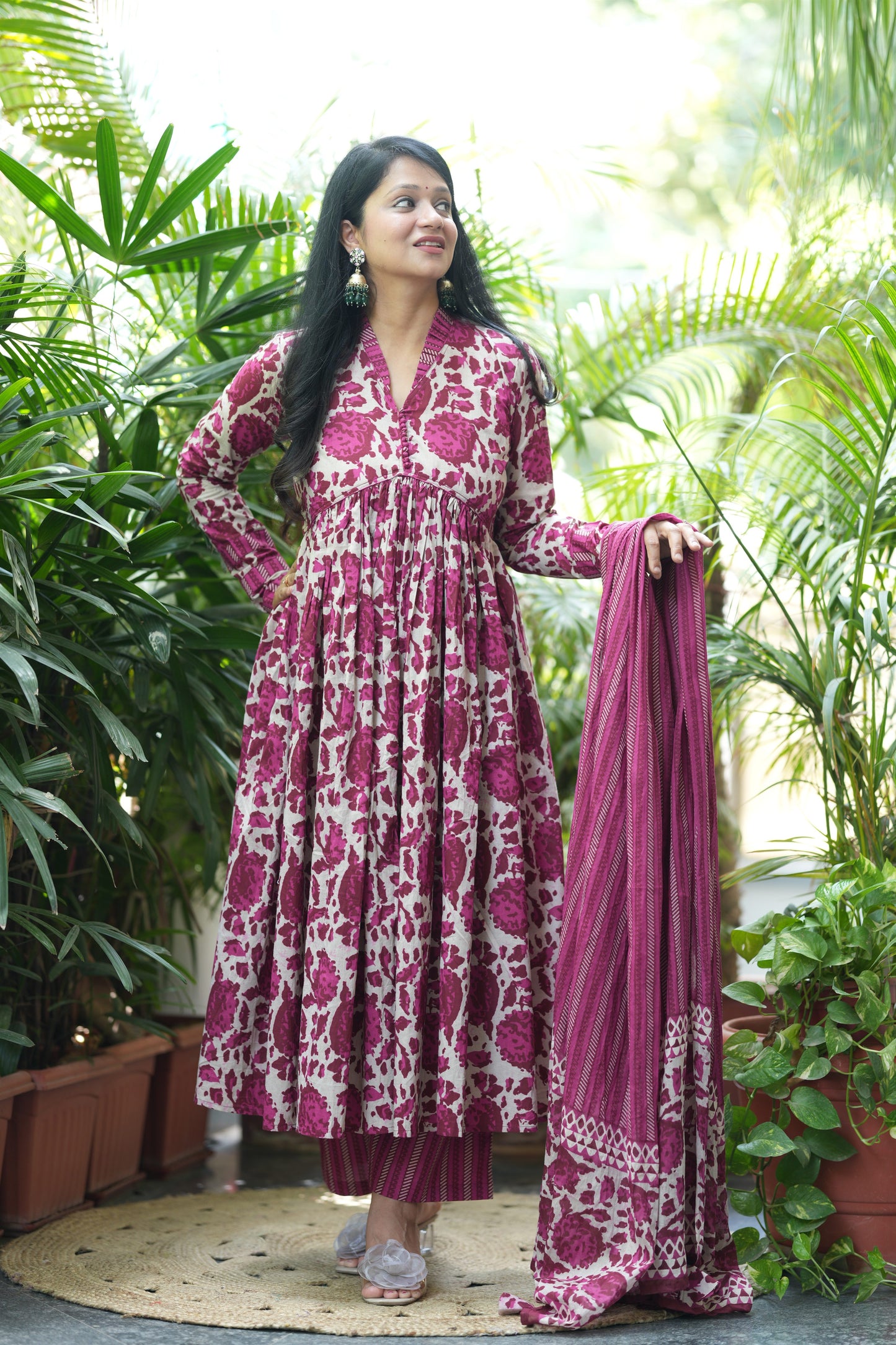 Pink Alia Cotton Suit Set