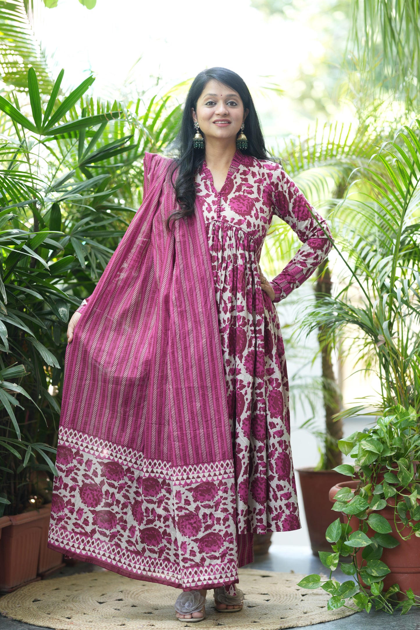 Pink Alia Cotton Suit Set