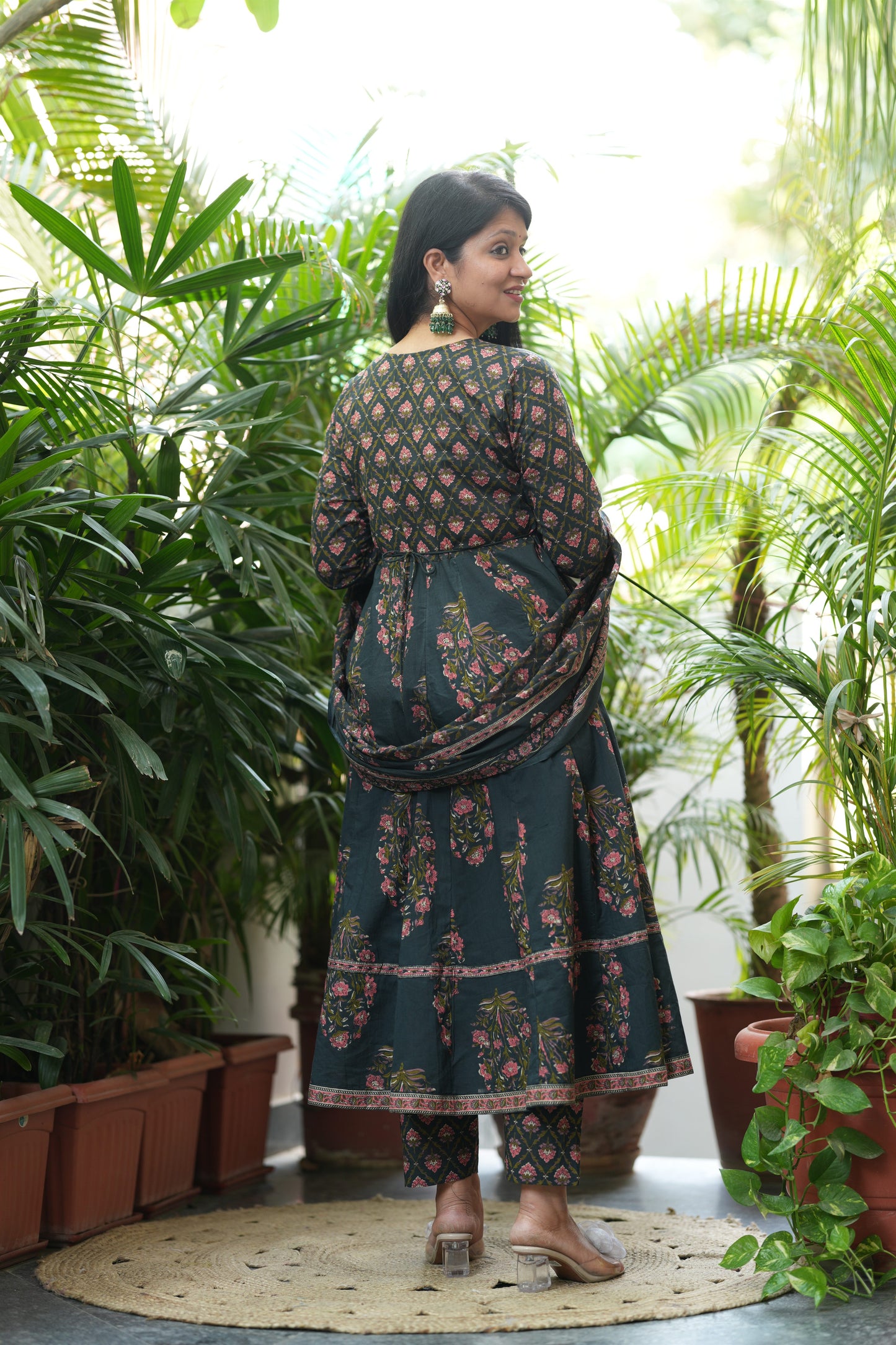 Nandini Teal Anarkali Suit Set