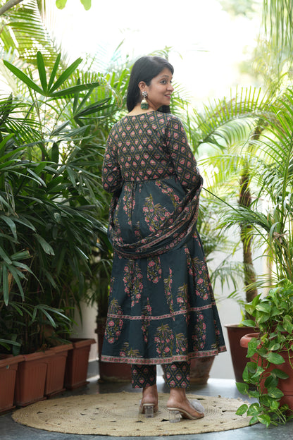 Nandini Teal Anarkali Suit Set