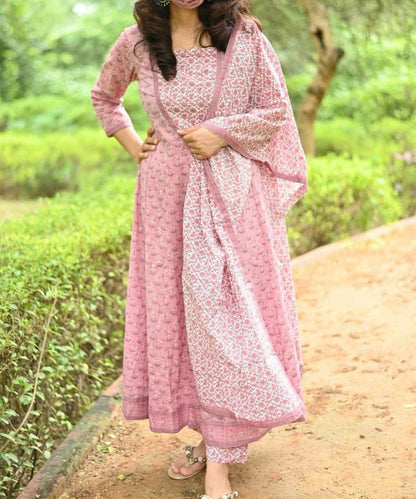 OP Cotton Anarkali Suit Set