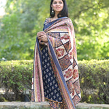 gujrati blue cotton suit set