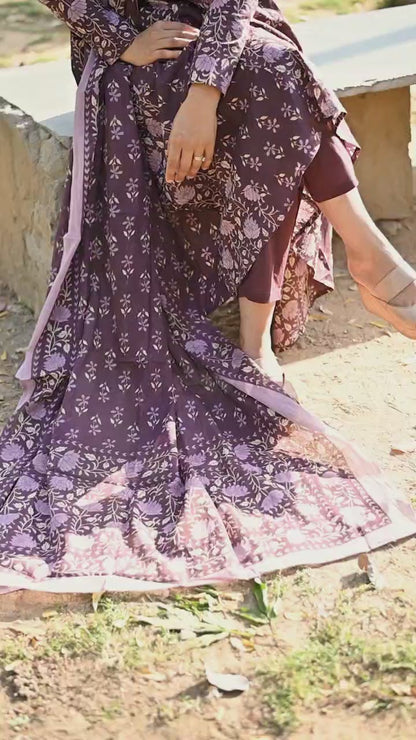 Aafreen Double Print Hand Block Suit Set